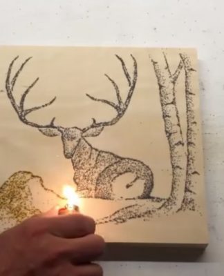 Painting with gunpowder and fire